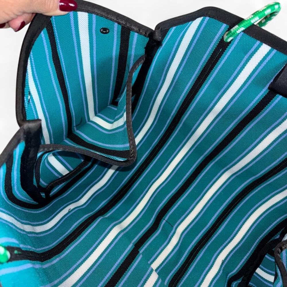 Vivere teal green striped woven - Picture 4 of 7